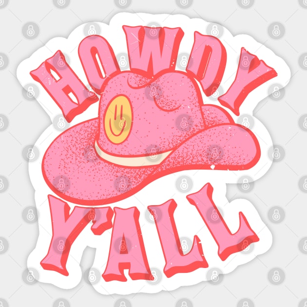 HOWDY HOWDY HOWDY YALL  |  Preppy Aesthetic | Creamy Pink Background Sticker by anycolordesigns